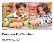 Home Depot Pumpkin Tic-Tac-Toe Kids Workshop Kit Pin Included November 2024 NEW!