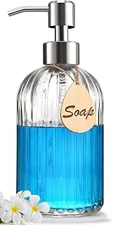 Soap Dispenser with Non-Slip Silicone Pad – Premium Quality – Dish and Hand Soap Dispenser – Rust Proof Stainless Steel Pump – Ideal for Kitchen Dish Soap, Bathroom Soap