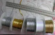 Metallic STRING SILVER, GOLD & WHITE 5,6, 10 & 20Met Lengths 1mm Cord & Flat BR9