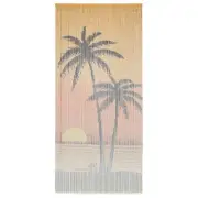 Patio Bamboo Curtain With Print Design Insect Repellent Balcony Door Fly Screen