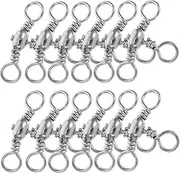 BESTYASH 20pcs Heavy Duty Fishing Swivels Anti-wear Barrel Swivels for Sea Fishing High Strength Snap Hooks Tackle Accessories for Saltwater