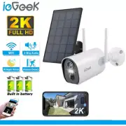 3MP Indoor/Outdoor Security Wireless Camera,Rechargeable Battery/Solar Powered