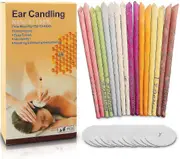 24pcs Natural Ear Candles,beeswax Hollow Cone Candling Non-toxic High Quality