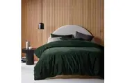Cotton Velvet Quilt Cover Set Forest Green by Vintage Design Homewares