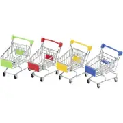 Juvale Mini Shopping Cart - 4-Pack Desk Organizers, Pen Pencil Holder Storage
