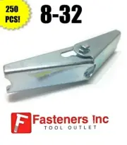 (Qty 250) 8-32 Toggle Wing Nut Zinc Plated Spring Loaded Hollow Wall Anchor