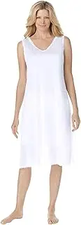 [Comfort Choice] Women's Plus Size Lace-Trim Slip Full Slip