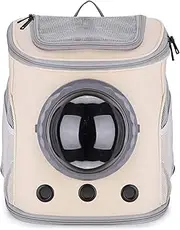 LOLLIMEOW Pet Carrier Backpack, Bubble Backpack Carrier for Cats and Puppies,Airline-Approved (Medium, Ivory)