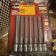 Husky 3/8 In. Drive SAE Long Ball Hex Bit Socket Set (7-Piece)