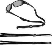 [JEYORZY] Pack of 2 Glasses Strap, Adjustable Glasses Chain, Sports Glasses Cord, Glasses Chain, Black, Non-Slip Glasses Cord, Glasses Chain for Sunglasses and Glasses, Glasses Strap Sport for Unisex