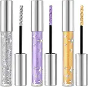 Glitter Mascara For Eyelashes, Glitter Mascara Eyeshadow, Sparkling Shimmer Colored Mascara, Waterproof Long-Lasting Volumizing Curling Eye Lashes Mascara, Thick Shiny Extension Mascara