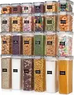 Food Storage Containers with Lids, 24 Pcs Plastic Kitchen and Pantry Organizatio
