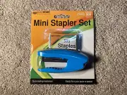 Mini Stapler Set Blue Includes 500 10 mm Size Staples