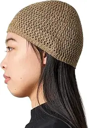 [CHARM] Mens Hemp Kufi Hat - Japanese Fashion Beanie Cap Islam Prayer Hat Summer Skull Cap