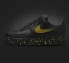 Custom Nike Air Force 1 Black Shoes Gradient Yellow Fade Splatter Mens Womens