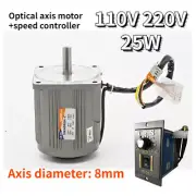 220V 110V Optical Axis Deceleration Geared AC Motor With Speed Controller 25W