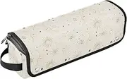 [sanluoli] Hair Tool Travel Bag for Women with Heat Resistant Mat Waterproof Flat Curling Irong Travel Organizer Suns Retro Stars Boho Travel Essentials for Women