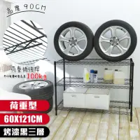 在飛比找momo購物網優惠-【cheaper 居家】荷重型 烤黑 60X121X90CM