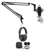 Rockville PC Gaming Streaming Twitch Bundle RCM03 Microphone+Headphones+Boom Arm