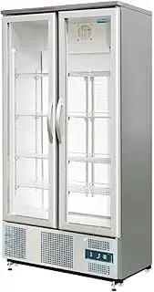 Polar G-Series Stainless Steel Double Hinged Door Upright Back Bar Fridge, 490 Liter Capacity, Silver