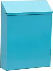 Fenteer Wall Mounted Mailbox Wall Hanging Mail Box Decorative Letter Box with Key Newspaper Holder Box for Gate Outside House Outdoor, blue