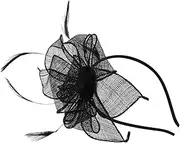 [PACKOVE] Elegant Mesh Fascinator Headband for Weddings Tea Parties Cocktail Events Vintage Inspired Hair Accessory for Women Comfortable Breathable Design Black