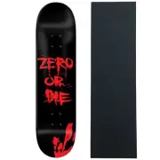 Zero Skateboard Deck Zero or Die Red 8.5" x 32.3" with Grip