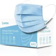 Face Mask, Pack of 50 - Disposable Face Masks Dust Particle 3-Layer Protective