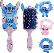 Cute Hair Brush, Cartoon Hair Brushes & 3 Scrunchies, Ultra Soft Detangling Hair Brush, Detangling Wet and Dry Brush for All Hair Types For Girls and Boys