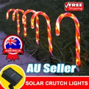 Solar Power Christmas Candy Cane Pathway Lights LED Outdoor GardenQTecoration D