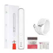 Electric Nail Drill, Cordless Electric Nail File, Gel Nails, Manicure Pedicure for Polishing Shape Tools, White