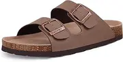 [ODOLY] Women's Cork Footbed Slide Sandal, Arch Support Summer Outdoor Sandals with Adjustable Buckle