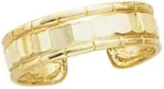 [JewelryWeb] 14ct Yellow Gold Faceted Adjustable toe ring