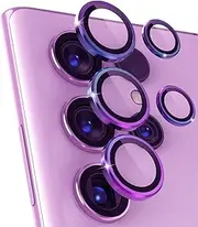 Khxriypha for Samsung Galaxy S25 Ultra Camera Lens Protector Glitter, 9H Tempered Glass Metal Ring Camera Cover Screen Protector Decoration Accessories Camera Protector,Colour CD