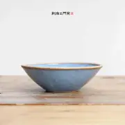 Hasami-yaki, Tsurusato kiln, terracotta, blue, medium-size bowl, se From Japan
