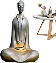 Outdoor Buddha Statue - Buddha Sculptures Resin Buddha Figurines Meditating Carving Statue | Retro Meditation Idol Desk Ornament, Buddha Statues and Sculptures for Outdoor Desktop Decoration