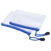 3 Pcs Mesh Zipper Bags, B8 File Document Pockets Bill Pouch Folders, White
