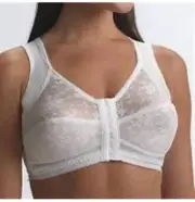 VENUS Bra 50C Front Close No Wire Posture Back #9605 - White - Wide Straps- New