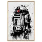 R2-D2 Ink Splash Framed Canvas Wall Art - Star Wars Droid Art
