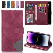 Case For iPhone 14 13 12 11 Pro Max XR XS 8 7 6 Zipper Leather Wallet Card Cover