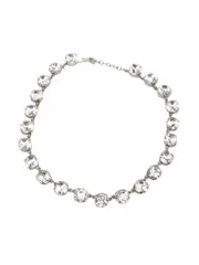 Silver-Tone Crystal Collar Necklace