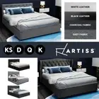 Artiss Bed Frame Queen Double King Single Size Gas Lift Storage Base Wood Fabric