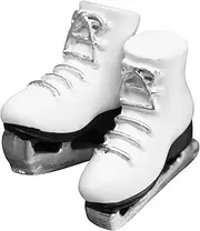 Roller Skates for Dolls, White Miniature Roller Skates, Resin Model White Ice Skates, 1:12 Scale Miniature Winter Sports Shoe Accessory