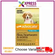 Advocate Allwormer and Flea for Dogs Medium 4 to 10 kgs wormer NEW STOCK XPRESS