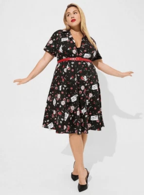 Torrid Marilyn Monroe Midi Retro Button Front Swing Dress (Size 18)