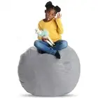 Stuff ’n Sit XL 38’’ Bean Bag Storage for Stuffed Toys, Light Gray Corduroy