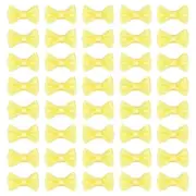 50 Pcs Mini Ribbon Bow 0.8" Mini Fabric Ribbon Flower Bows, Yellow