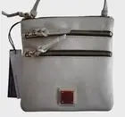 NEW Auth DOONEY & BOURKE Off-White Genuine Leather TRIPLE ZIP CROSSBODY Bag