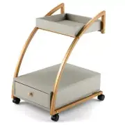 Costway End Table 16?x 26? Storage Drawer Tray Top 4Wheeled Rolling