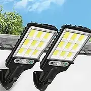 Spendeal 2 Pack Solar Lights Outdoor, 108 COB LED Solar Street Light Motion Sensor Outdoor Solar Security Wall Light Flood Down Light Lamps, for Street Path Garden Patio Fence Yard Porch